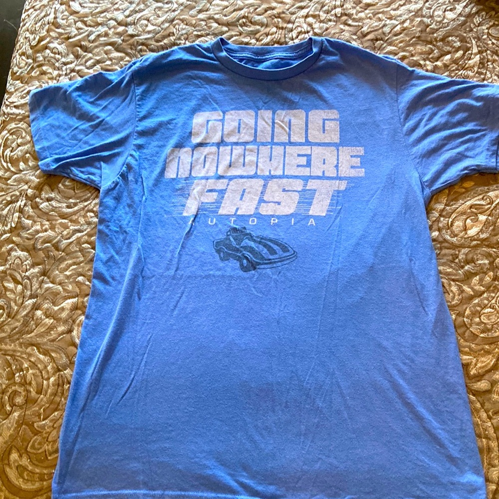 Disney Parks mens blue Autopia tee shirt Sz M